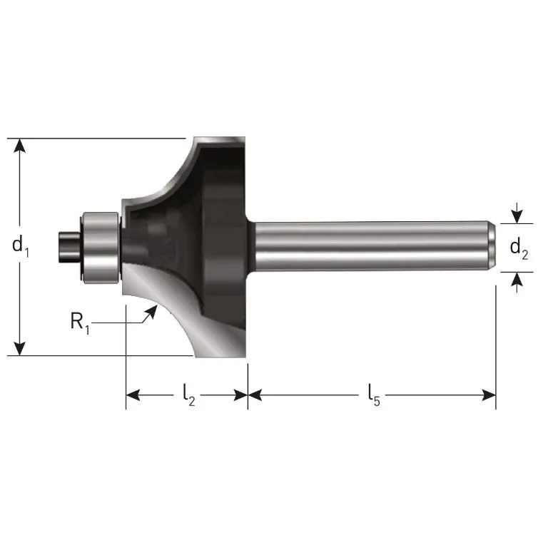 ROTEC HM KWARTRONDPROFIELFREES, GOLDLINE, Ø63,5 R=25,4 D2=12